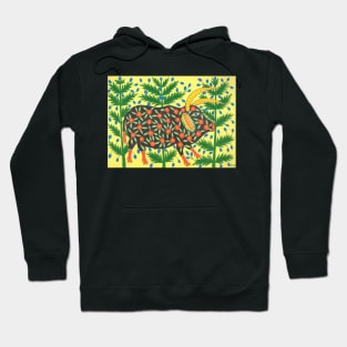 ukrainian bull three years old went walking through the woods and garners strength 1983 - Maria Primachenko Hoodie